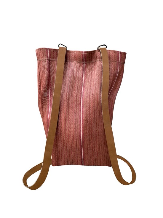 Spencer Devine Recycled Market Totepack in Rust w Leather Straps main image 4